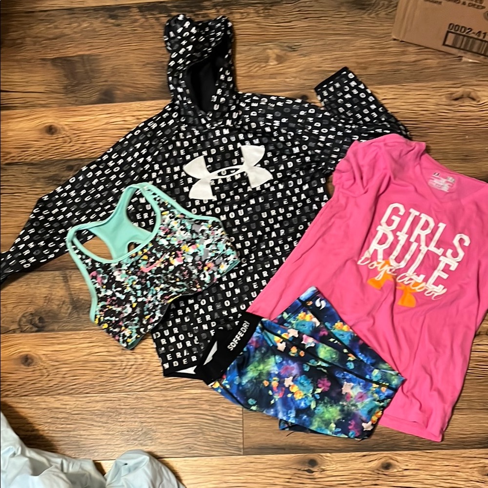 Under Armour Black and White Hoodie with Vibrant Activewear